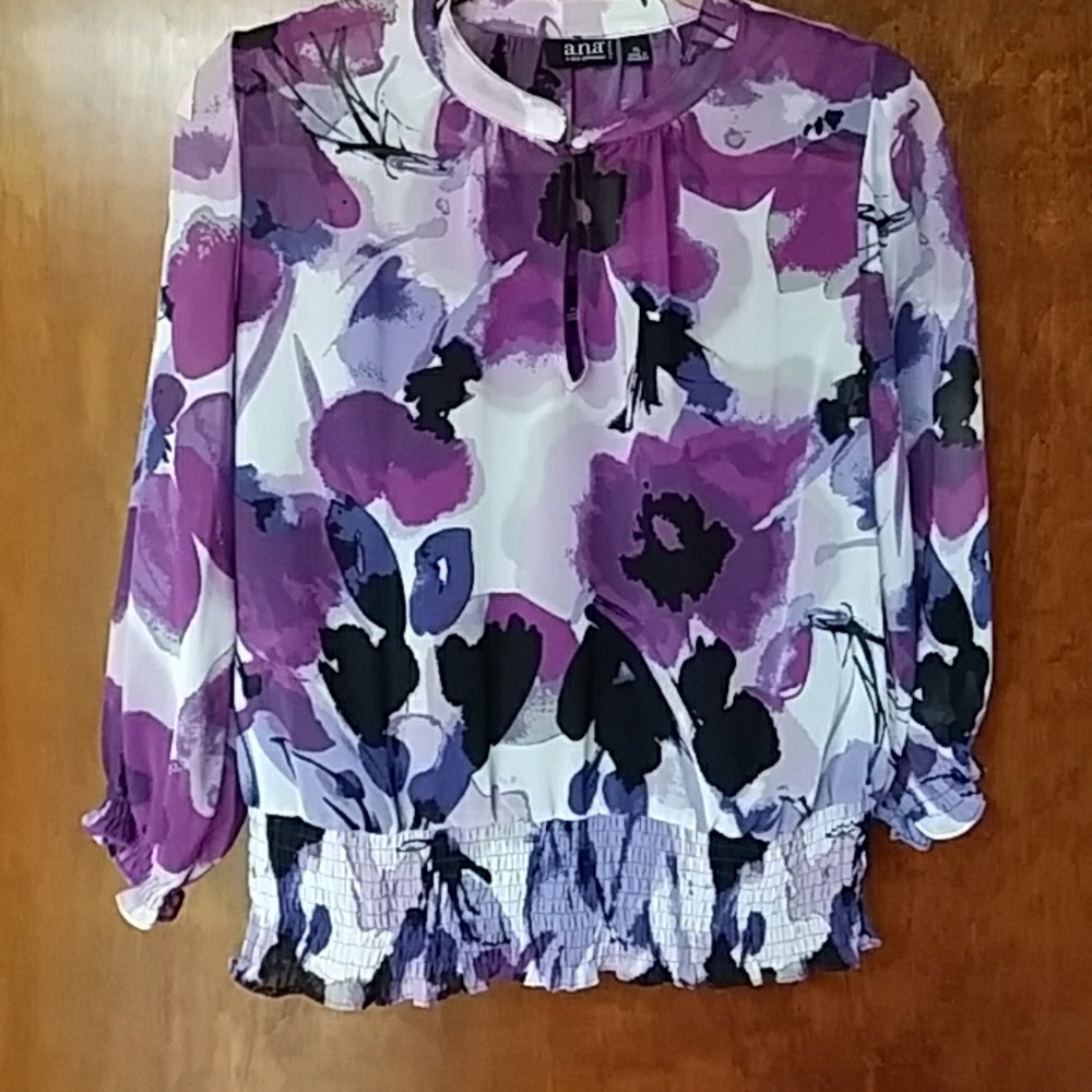 a.n.a. A New Approach Sheer Blouse with Tank